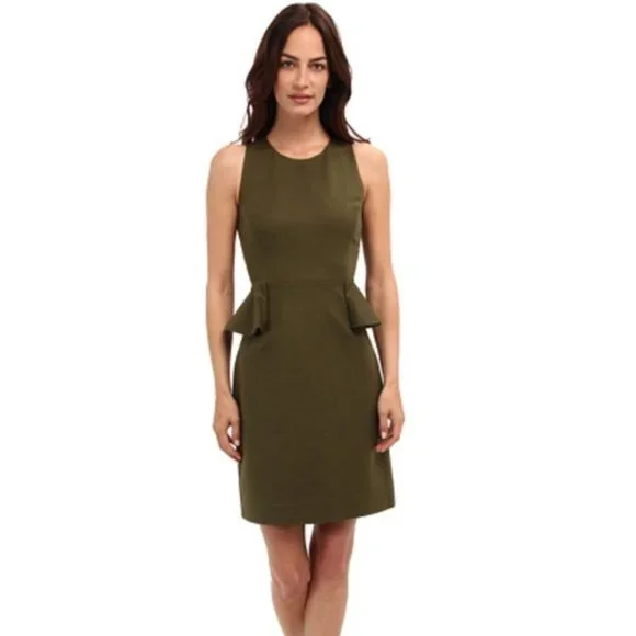 green emerald velvet dress Smriti Antique Olive Green Two-Piece Set with Pleated Peplum Top and Flared Pants Olive / S / 10 Days